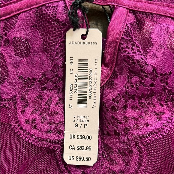 Victoria Secret Elegant Lace Babydoll Lingerie in Deep Purple - Picture 6 of 6